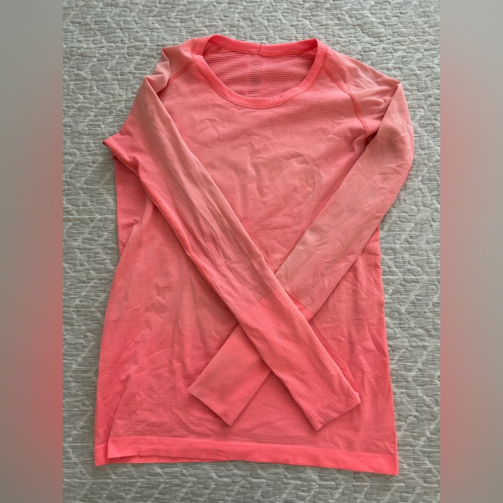 Lululemon Run Swiftly Tech Long Sleeve Peach Size 10